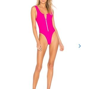Lover + Friends Zipper One Piece Swimsuit Small